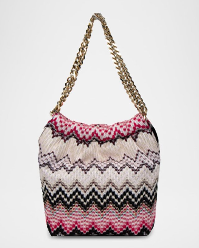 Chevron Chain Pouch Shoulder Bag